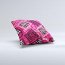Pink Patched Animal Print  Ink-Fuzed Decorative Throw Pillow