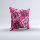 Pink Patched Animal Print  Ink-Fuzed Decorative Throw Pillow