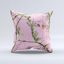 Pink Real Camouflage  Ink-Fuzed Decorative Throw Pillow