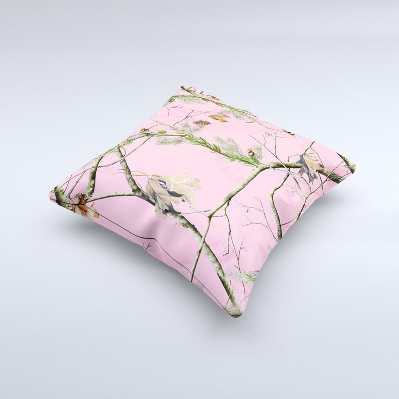 Pink Real Camouflage  Ink-Fuzed Decorative Throw Pillow