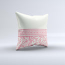 Pink & Tan Polka Dot Pattern V1 Ink-Fuzed Decorative Throw Pillow