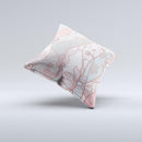 Pink & Teal Lace Design  Ink-Fuzed Decorative Throw Pillow