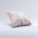 Pink & Teal Lace Design  Ink-Fuzed Decorative Throw Pillow
