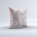 Pink & Teal Lace Design  Ink-Fuzed Decorative Throw Pillow