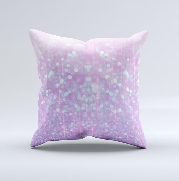 The Pink Unfocused Orbs of Light ink-Fuzed Decorative Throw Pillow