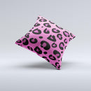 Pink Vector Cheetah Print  Ink-Fuzed Decorative Throw Pillow
