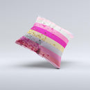 Pink Water Stripes  Ink-Fuzed Decorative Throw Pillow