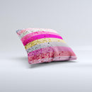 Pink Water Stripes  Ink-Fuzed Decorative Throw Pillow