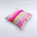 Pink Water Stripes  Ink-Fuzed Decorative Throw Pillow