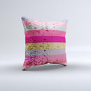 Pink Water Stripes  Ink-Fuzed Decorative Throw Pillow