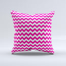 Pink & White Chevron Pattern  Ink-Fuzed Decorative Throw Pillow