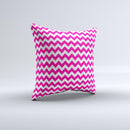 Pink & White Chevron Pattern  Ink-Fuzed Decorative Throw Pillow