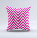 Pink & White Sharp Chevron Pattern  Ink-Fuzed Decorative Throw Pillow