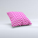 Pink & White Sharp Chevron Pattern  Ink-Fuzed Decorative Throw Pillow