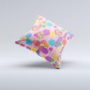 Pink With Vector Color Treats  Ink-Fuzed Decorative Throw Pillow