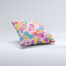 Pink With Vector Color Treats  Ink-Fuzed Decorative Throw Pillow