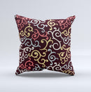 Pink, Yellow and Blue Vector Swirls  Ink-Fuzed Decorative Throw Pillow