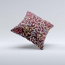 Pink, Yellow and Blue Vector Swirls  Ink-Fuzed Decorative Throw Pillow