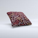 Pink, Yellow and Blue Vector Swirls  Ink-Fuzed Decorative Throw Pillow