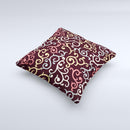 Pink, Yellow and Blue Vector Swirls  Ink-Fuzed Decorative Throw Pillow