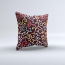 Pink, Yellow and Blue Vector Swirls  Ink-Fuzed Decorative Throw Pillow