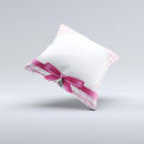 Pink and White Plaid with Lace and Ribbon  Ink-Fuzed Decorative Throw Pillow