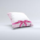 Pink and White Plaid with Lace and Ribbon  Ink-Fuzed Decorative Throw Pillow