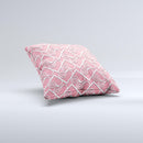 Pink and White Swirly Heart Design  Ink-Fuzed Decorative Throw Pillow