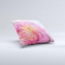 Pink to Blue Faded Color Floral  Ink-Fuzed Decorative Throw Pillow