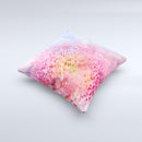 Pink to Blue Faded Color Floral  Ink-Fuzed Decorative Throw Pillow
