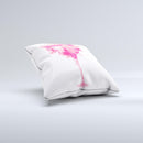 The Pretty in Pink Martini ink-Fuzed Decorative Throw Pillow