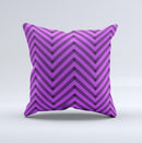 Purple & Black Sketch Chevron  Ink-Fuzed Decorative Throw Pillow
