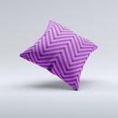 Purple & Black Sketch Chevron  Ink-Fuzed Decorative Throw Pillow