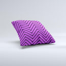 Purple & Black Sketch Chevron  Ink-Fuzed Decorative Throw Pillow