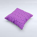 Purple & Black Sketch Chevron  Ink-Fuzed Decorative Throw Pillow