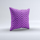 Purple & Black Sketch Chevron  Ink-Fuzed Decorative Throw Pillow