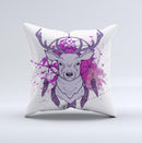 The Purple Deer Runner DreamCatcher ink-Fuzed Decorative Throw Pillow
