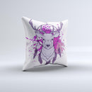 The Purple Deer Runner DreamCatcher ink-Fuzed Decorative Throw Pillow
