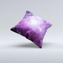 Purple Space Neon Explosion  Ink-Fuzed Decorative Throw Pillow