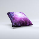 Purple Space Neon Explosion  Ink-Fuzed Decorative Throw Pillow