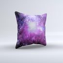 Purple Space Neon Explosion  Ink-Fuzed Decorative Throw Pillow