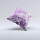 Purple & White Butterfly Elegance  Ink-Fuzed Decorative Throw Pillow