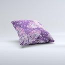 Purple & White Butterfly Elegance  Ink-Fuzed Decorative Throw Pillow