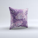 Purple & White Butterfly Elegance  Ink-Fuzed Decorative Throw Pillow