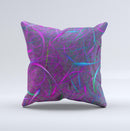 Purple and Blue Electric Swirels  Ink-Fuzed Decorative Throw Pillow