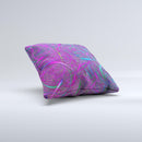Purple and Blue Electric Swirels  Ink-Fuzed Decorative Throw Pillow