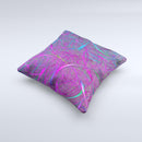 Purple and Blue Electric Swirels  Ink-Fuzed Decorative Throw Pillow