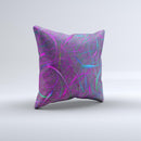 Purple and Blue Electric Swirels  Ink-Fuzed Decorative Throw Pillow