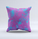 Purple and Blue Paintburst  Ink-Fuzed Decorative Throw Pillow