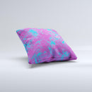 Purple and Blue Paintburst  Ink-Fuzed Decorative Throw Pillow